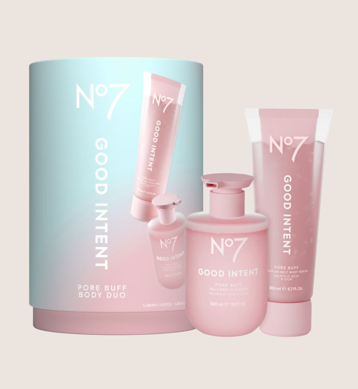 No7 Good Intent Pore Buff Body Duo Bath & Body Gift Set For Her