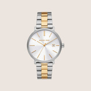 Michael Kors Men's Blake Silver Dial Two-Tone Stainless Steel Bracelet Watch MK9134