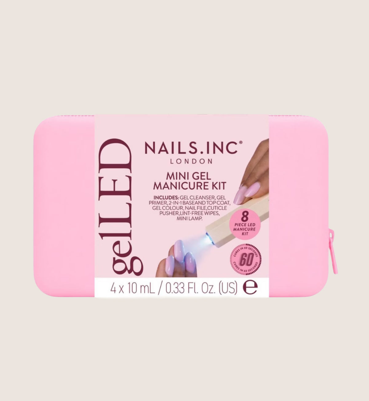 Nails.INC Gel LED 8-Piece Mini Travel Gel Nail Polish Kit Gels On-The-Go Beauty Gift Set For Her