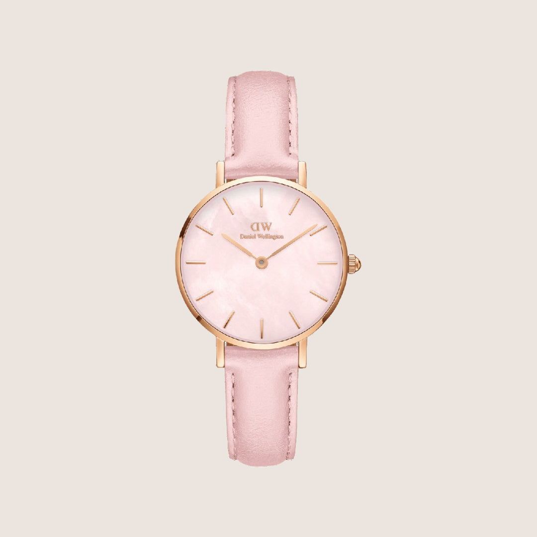 Daniel Wellington Women's Petite Cherry Blossom Rose Gold Mother-of-Pearl Leather Watch DW00100633