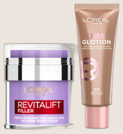 L'Oréal Paris Glotion Medium Glow and L'Oreal Revitalift Hyaluronic Acid Water Cream Duo