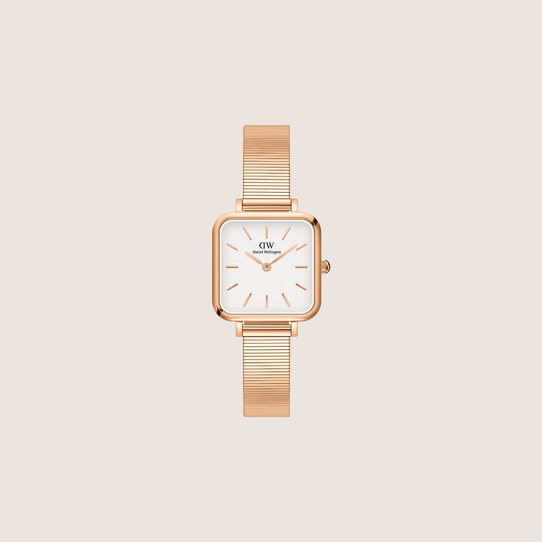 Daniel Wellington Women's Quadro Studio Rose Gold White Dial Watch DW00100517