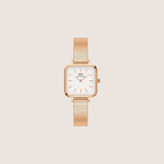 Daniel Wellington Women's Quadro Studio Rose Gold White Dial Watch DW00100517