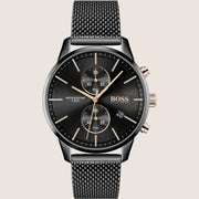 BOSS Men's Chronograph Black Dial All-Black Steel 42mm Watch 1513811