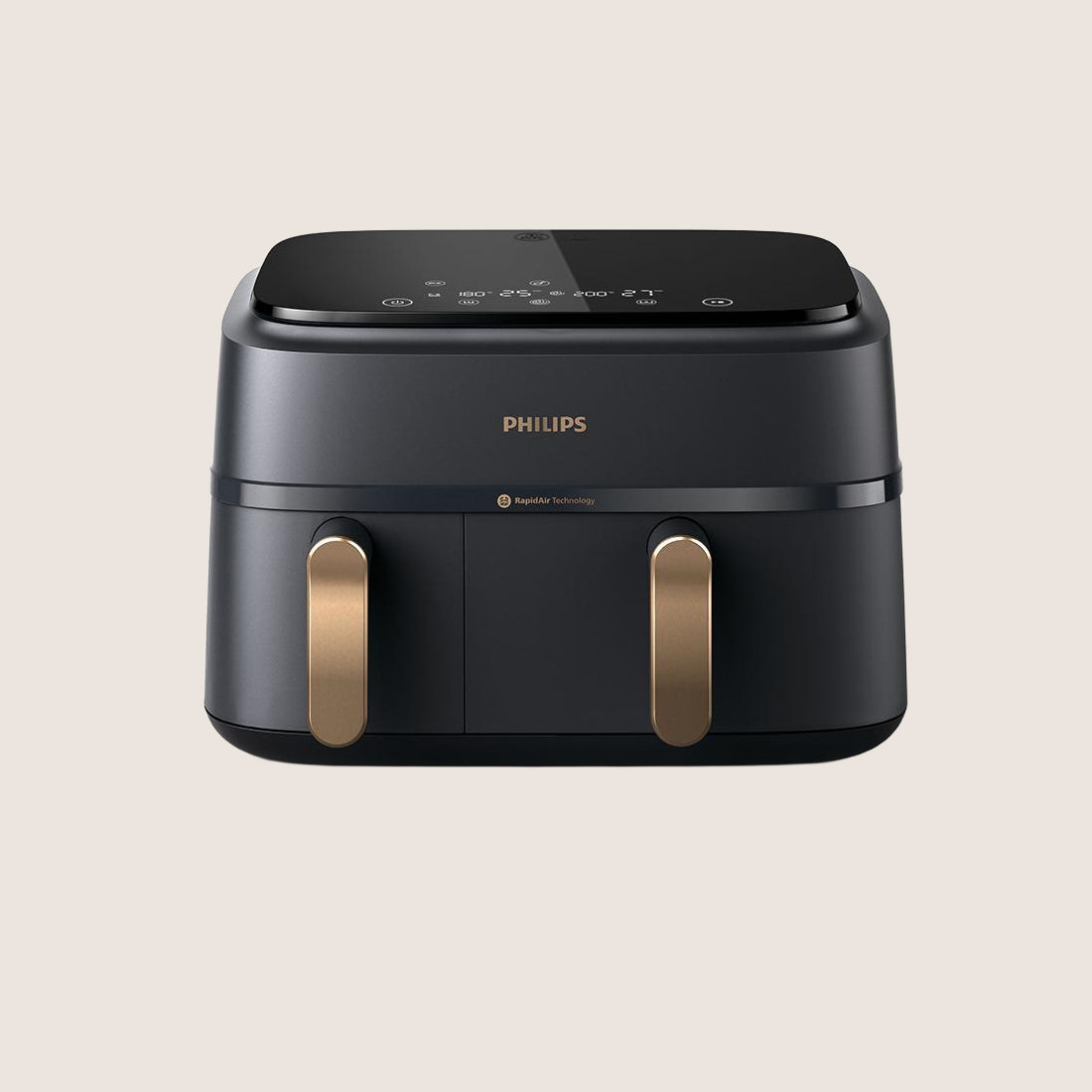 PHILIPS 3000 Series NA352/00 Dual Basket Air Fryer 9L - Charcoal Grey & Copper