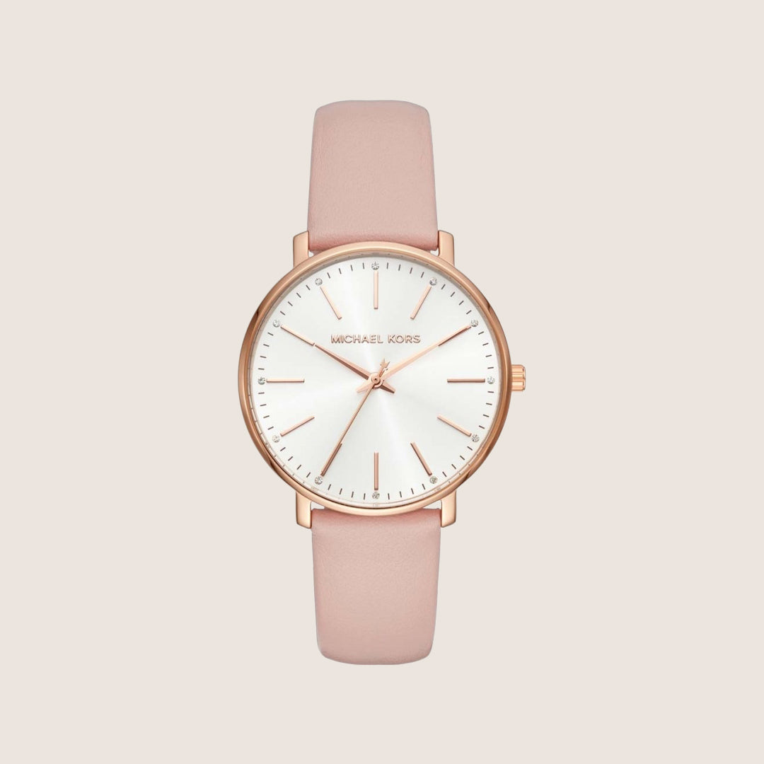 Michael Kors Women's Pyper Clear Stone-Set White Dial Watch MK2741