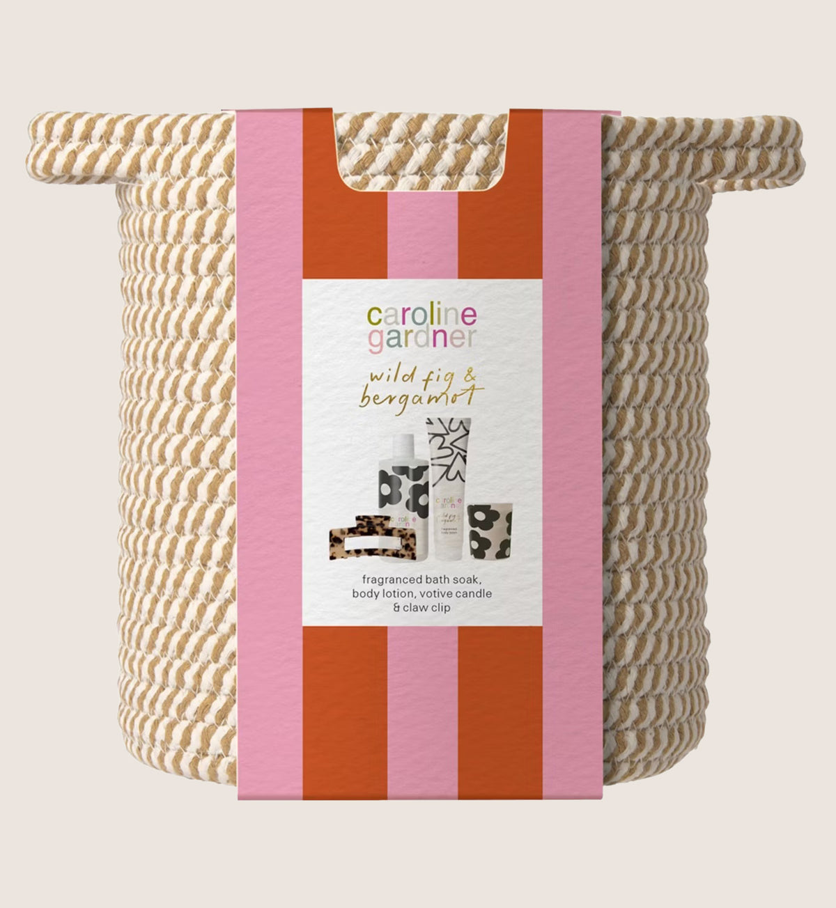 Caroline Gardner Woven Basket Bath & Body Gift Set For Her