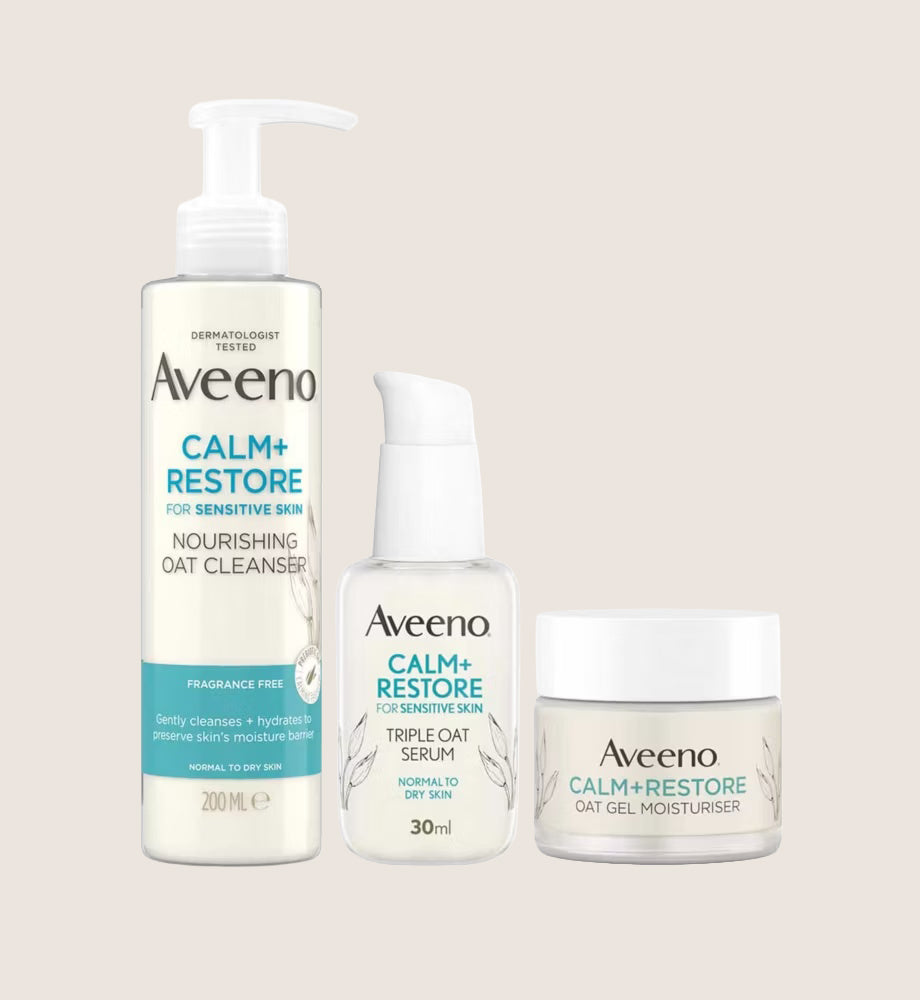 Aveeno Face Calm and Restore Morning Nourish Routine Bundle Premium Skincare