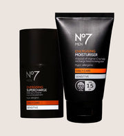 No7 Men Energising Moisturiser & Supercharge Serum Set Face Care Duo 50ml + serum