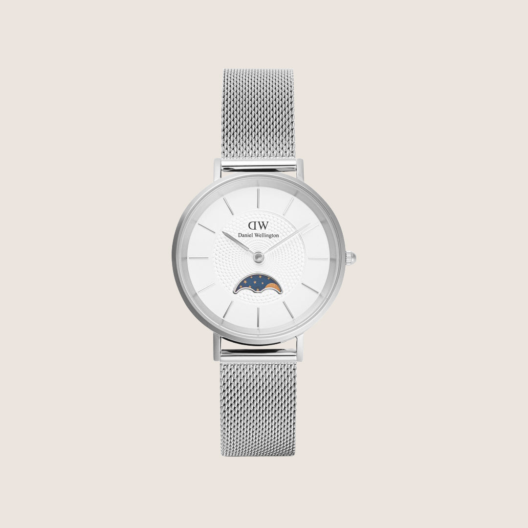 Daniel Wellington Women's Petite Silver Steel White Dial Watch DW00100772