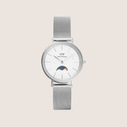 Daniel Wellington Women's Petite Silver Steel White Dial Watch DW00100772