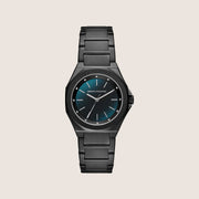 Armani Exchange Women's Dress Watch Black Bracelet Green Octagon Dial AX4609