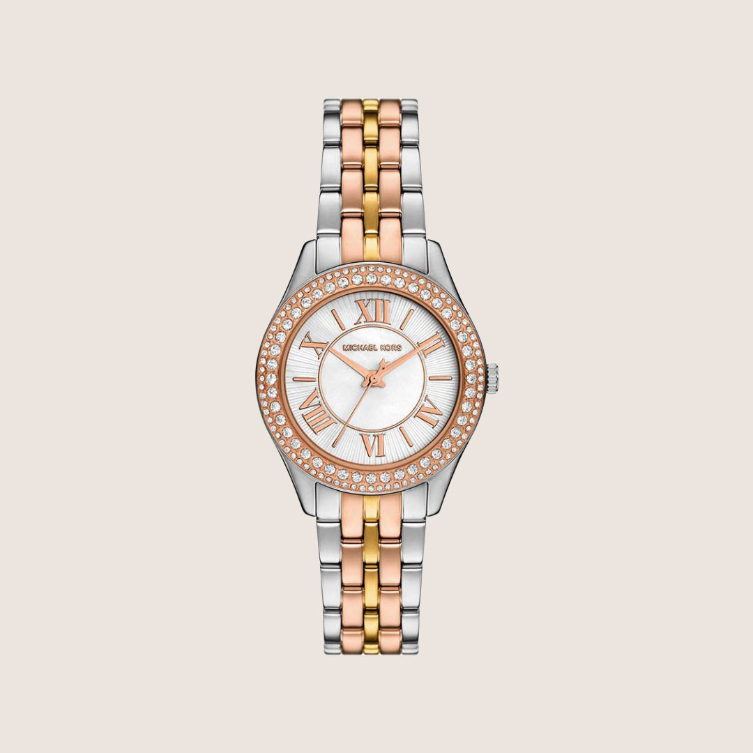 Michael Kors Women's Harlowe White Dial Silver Case Watch MK4846
