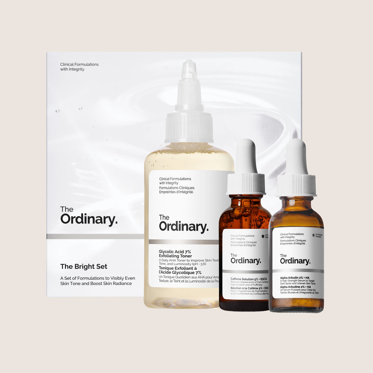 The Ordinary The Bright Set Radiance-Boosting System (3-Piece Set)