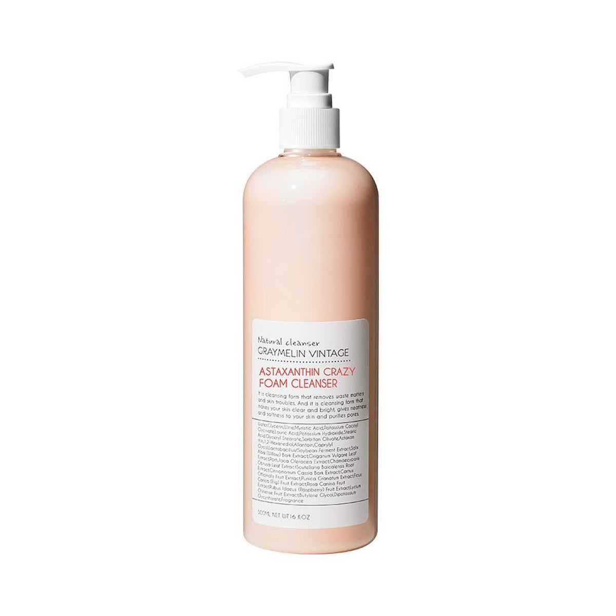 GRAYMELIN Astaxanthin Crazy Foam Cleanser 500ml