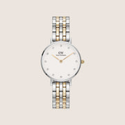 Daniel Wellington Women's Petite Link Silver Crystal White Dial Watch DW00100616