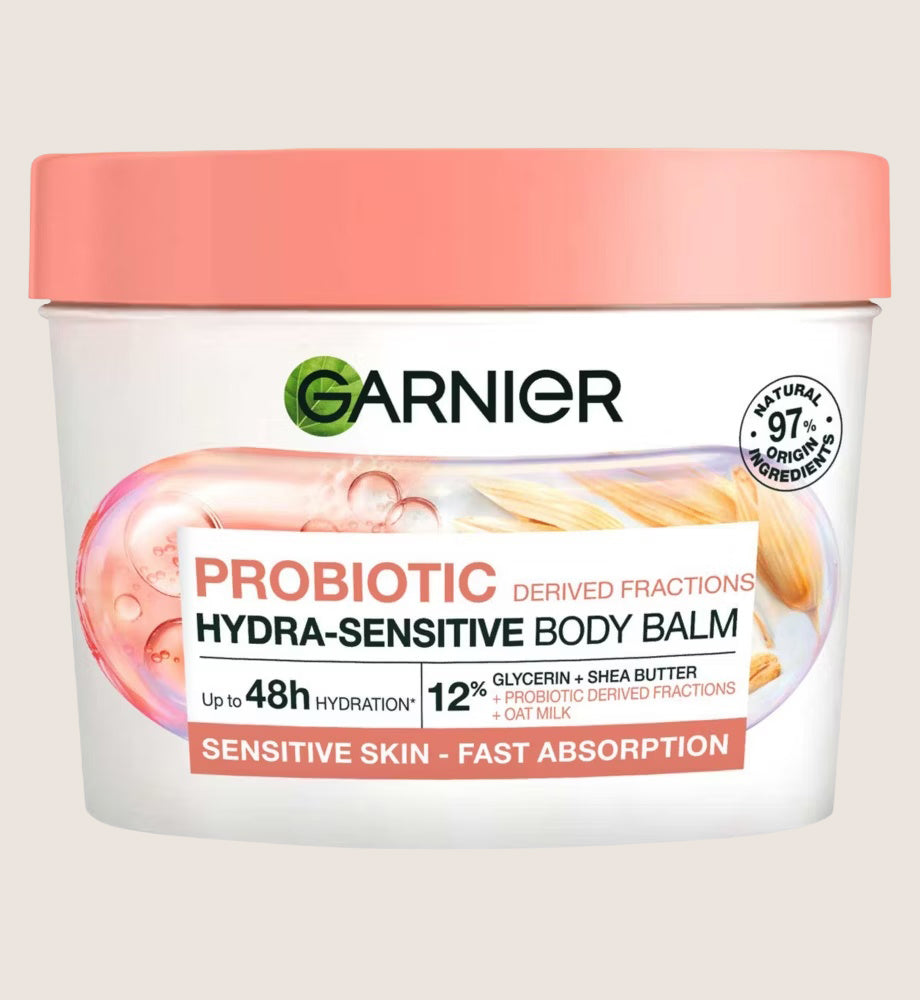 Garnier Probiotic Hydra-Sensitive Body Balm, Body Balm for Sensitive Skin, Vegan Formula, With Probiotic Fractions 380ml