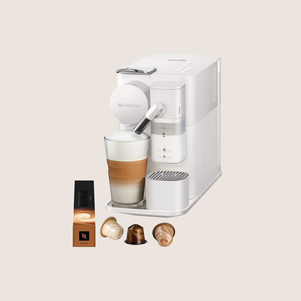 NESPRESSO by De'Longhi Lattissima One EN510.W Pod Coffee Machine Integrated Milk Frother 19-Bar 1L - White