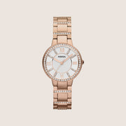 Fossil Women's Virginia Rose Gold Crystal Plated Bracelet Analogue Watch ES3284