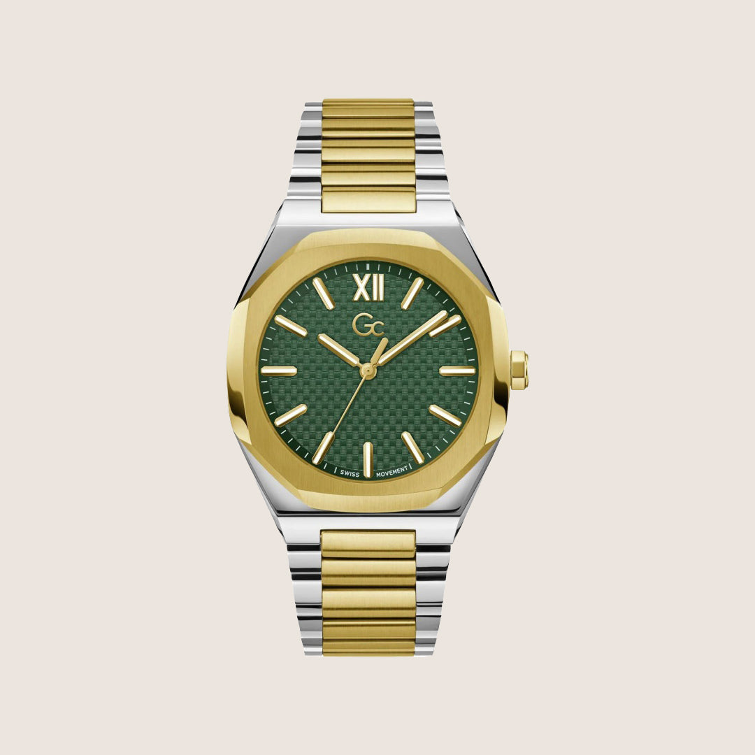 GC Men's Octagon Green Dial Two-Tone Steel Bracelet Watch Z26002G9MF