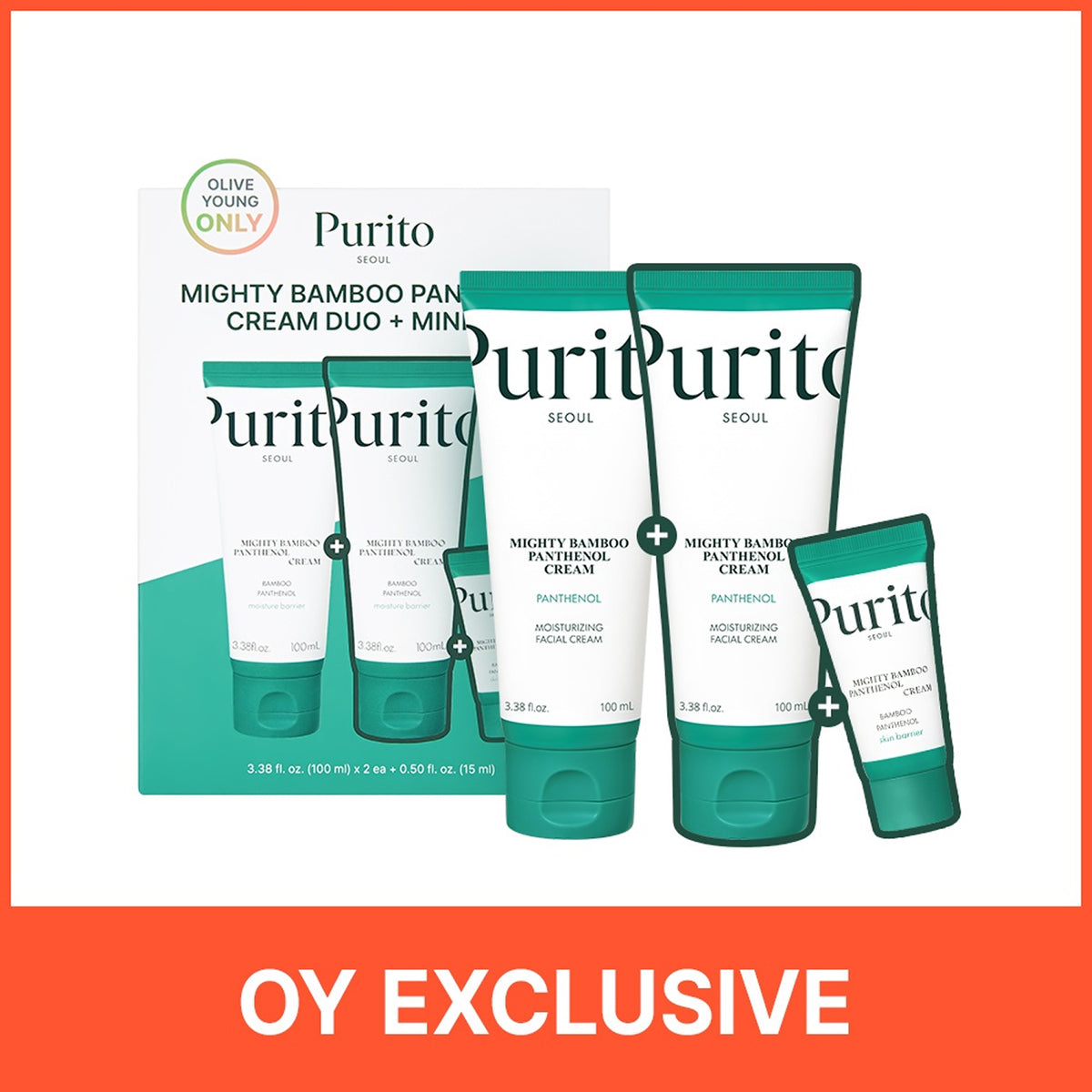 Purito Seoul Mighty Bamboo Panthenol Cream 100ml Duo Set (+15ml)