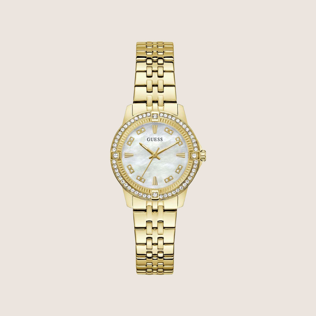 Guess Women's Colette Watch Crystal-Set Mother Of Pearl, White Dial GW1027L2