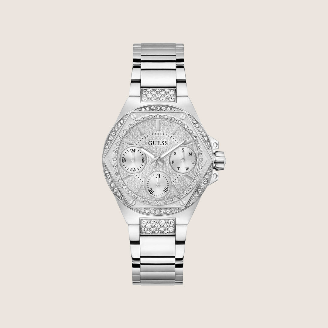 Guess Women's Envy Watch Crystal-Set Silver Dial GW0878L1