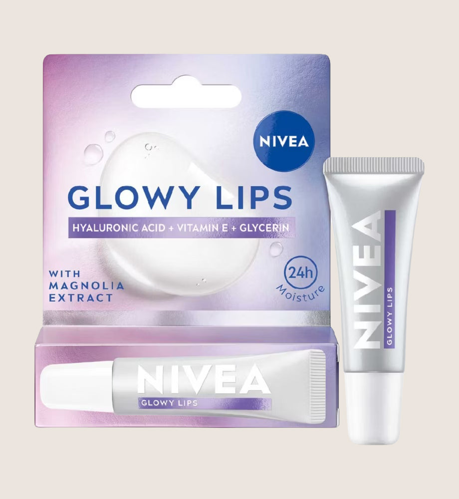 NIVEA Lip Hyaluron Glowy Lips Lip Balm Tube Original, With Hyaluronic Acid 10ml