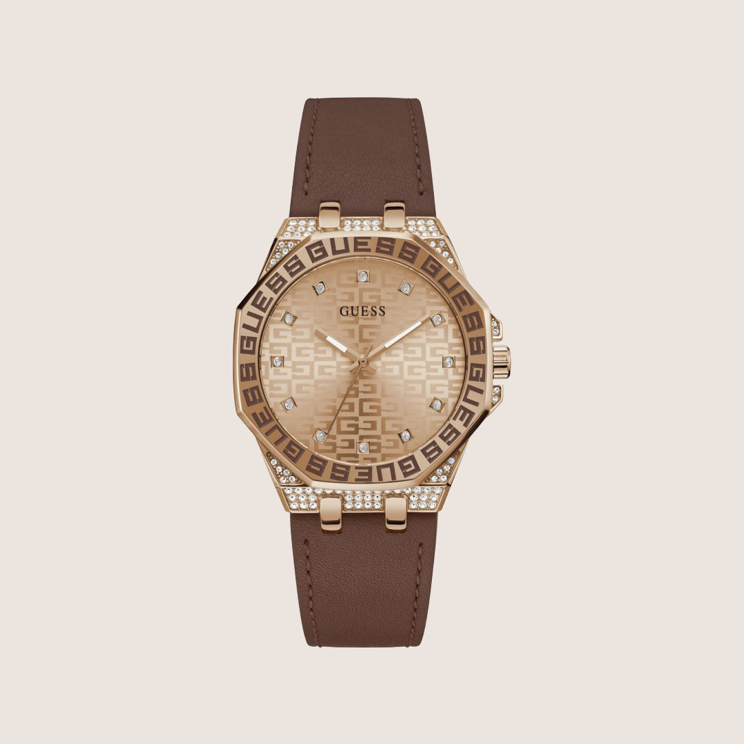 Guess Women's Rose Gold Dial Watch Rose Gold Dial GW0547L2