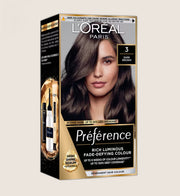 L'Oréal Paris Preference 3.0 Dark Brown Rich Luminous Fade-Defying Permanent Colour Recommended by 9/10 Women