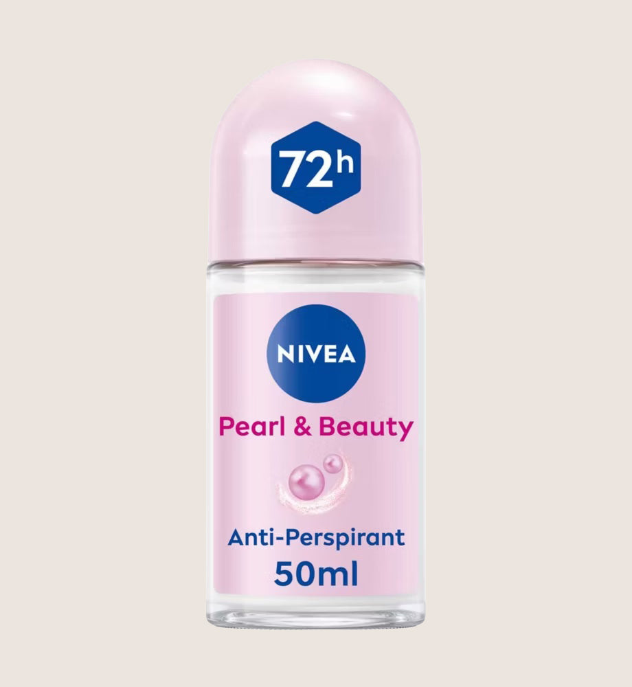NIVEA Anti-Perspirant Deodorant Roll-On, Pearl & Beauty, 72 Hours 72-Hour Protection 50ml