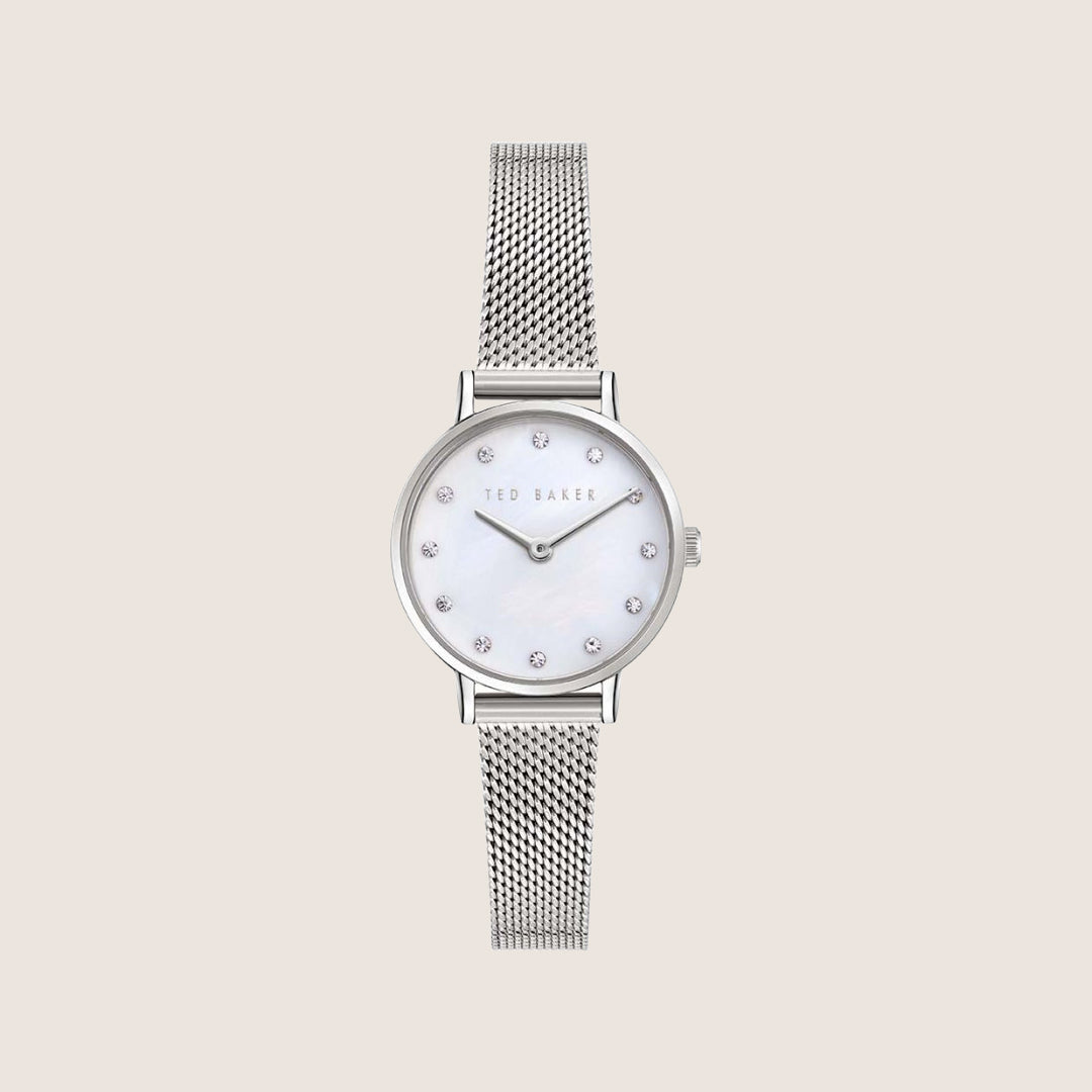 Ted Baker Ladies Staciie Silver White Crystal Bracelet Watch BKPSTF406