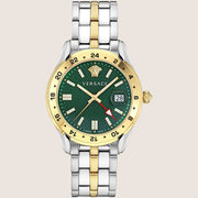 Versace Mens Greca Watch Emerald Two-Tone Statement VE7C00623