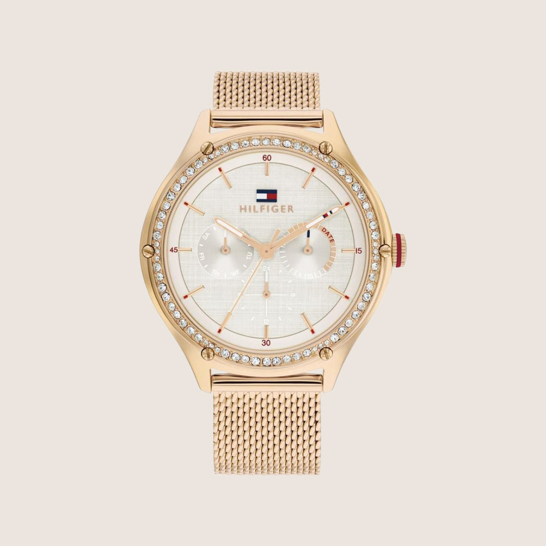 Tommy Hilfiger Women's Lexi Rose Gold Milanese Strap Multifunction 1782653