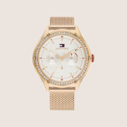 Tommy Hilfiger Women's Lexi Rose Gold Milanese Strap Multifunction 1782653