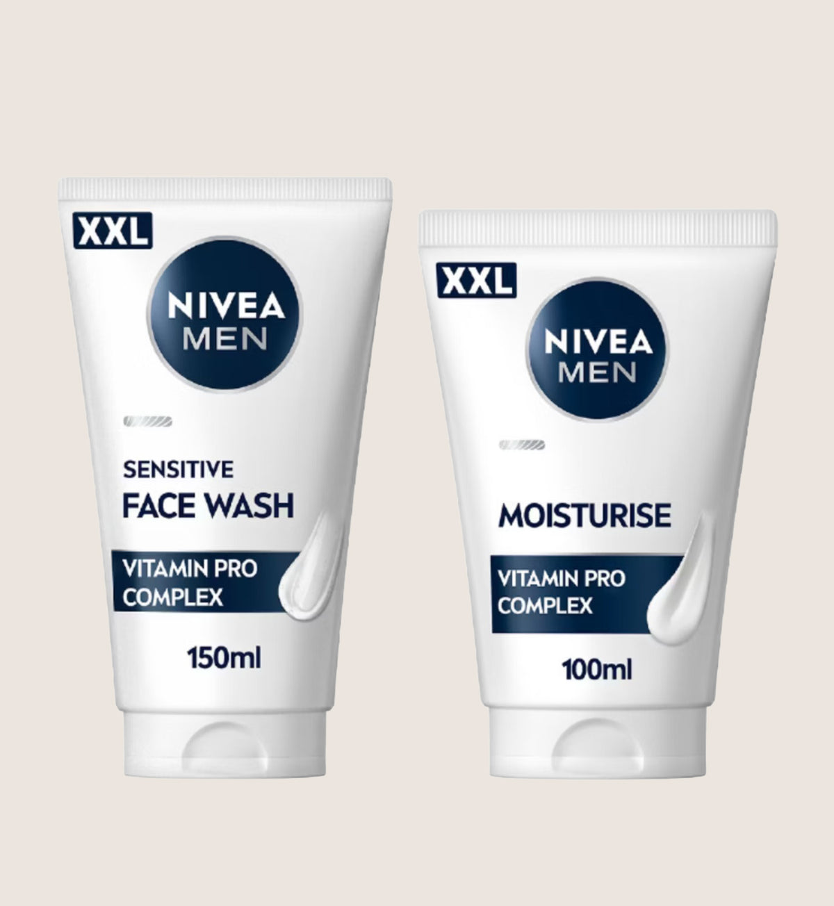 Nivea Men Sensitive XL Bundle - Face Wash 150ml & Face Moisturiser 100ml