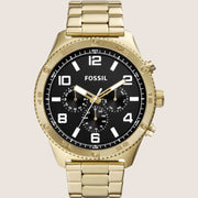 Fossil Men's Brox Black Dial Gold Bracelet Watch BQ2824