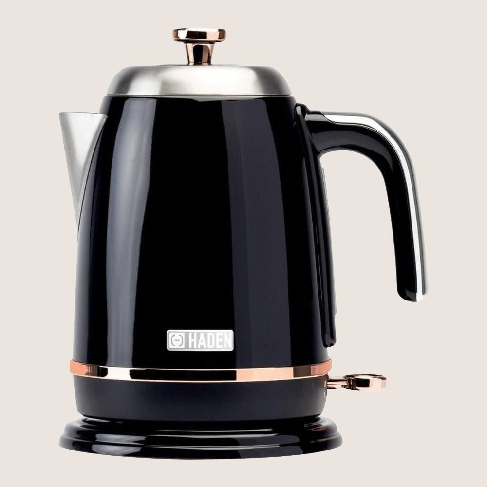 HADEN Salcombe 198778 Jug Kettle with Black & Copper Detailing 1.7L - Black & Copper
