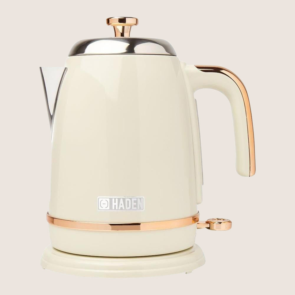 HADEN Salcombe 198778 Jug Kettle with Cream & Copper Detailing 1.7L - Cream & Copper