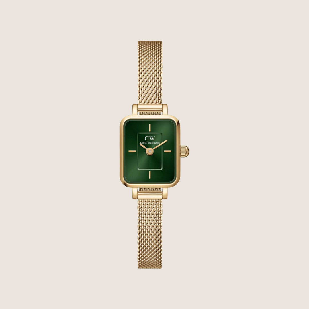 Daniel Wellington Women's Quadro Micro Gold Green Dial Watch DW00100653