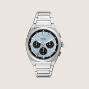 Fossil Mens Everett Blue Chronograph Steel Watch FS6105