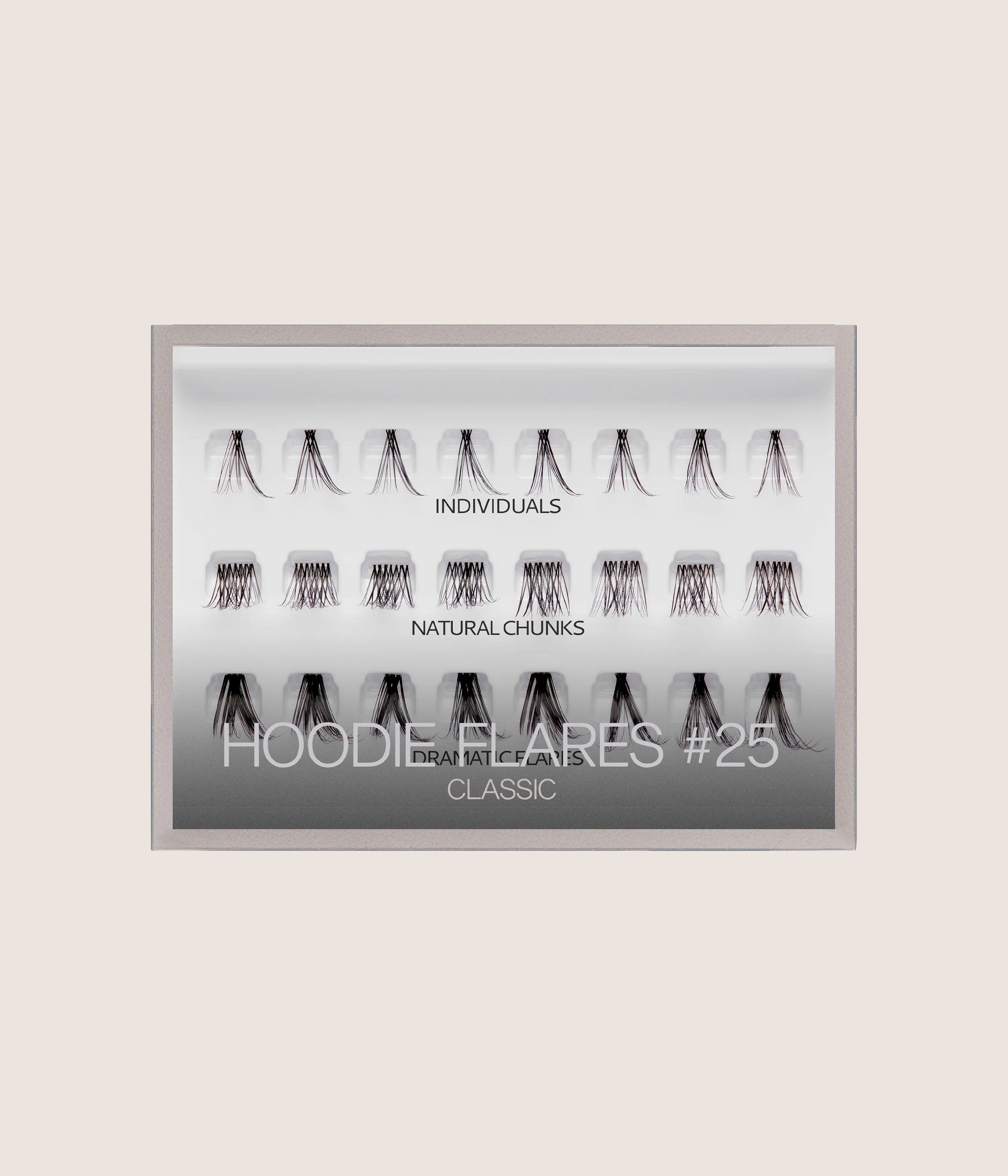 Huda Beauty Hoodie Flares #25 Classic Lashes Individual Synthetic Cluster Lashes Customizable & Reusable