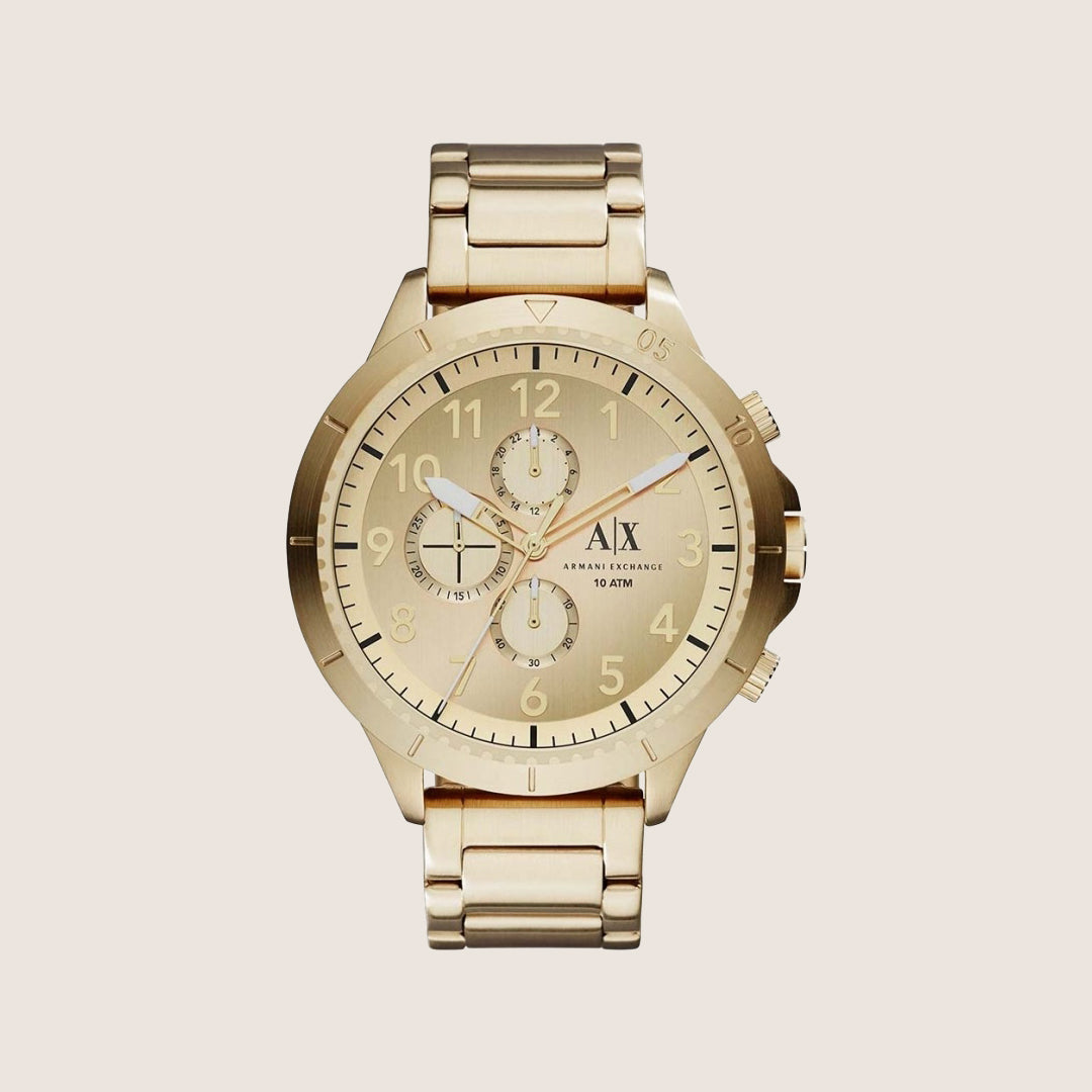 Armani Exchange Men's Urban Watch Gold Chronograph Large 50mm Dial AX1752