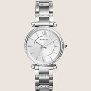 Fossil Carlie Silver Steel Bracelet Watch ES4341