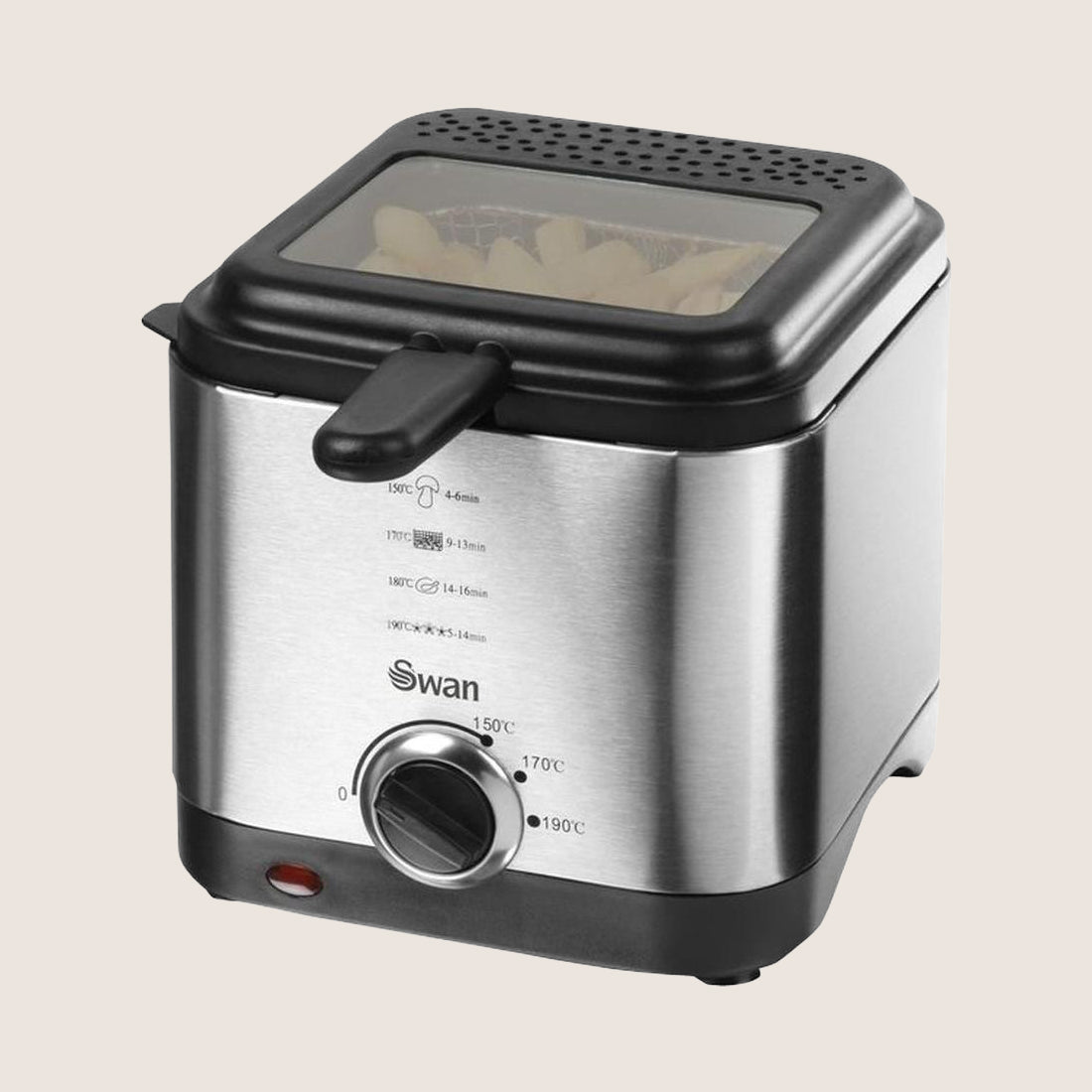 SWAN SD6060N Deep Fryer with Foldable Handle 1.5L Oil - Stainless Steel