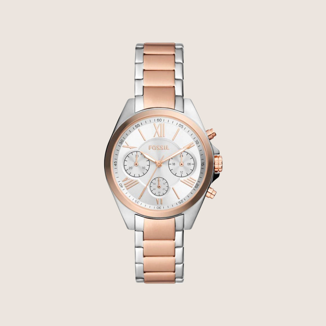 Fossil Women's Modern Courier Two-Tone Chronograph Bracelet Analogue Watch BQ3850