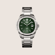 Rotary Mens Regent Green Dial Silver Stainless Steel Round Bracelet Watch GB05575-24