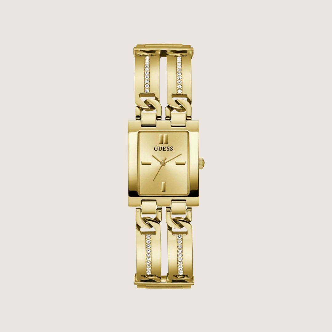 Guess Women's Mod ID Watch Crystal-Set Gold Dial GW0668L2
