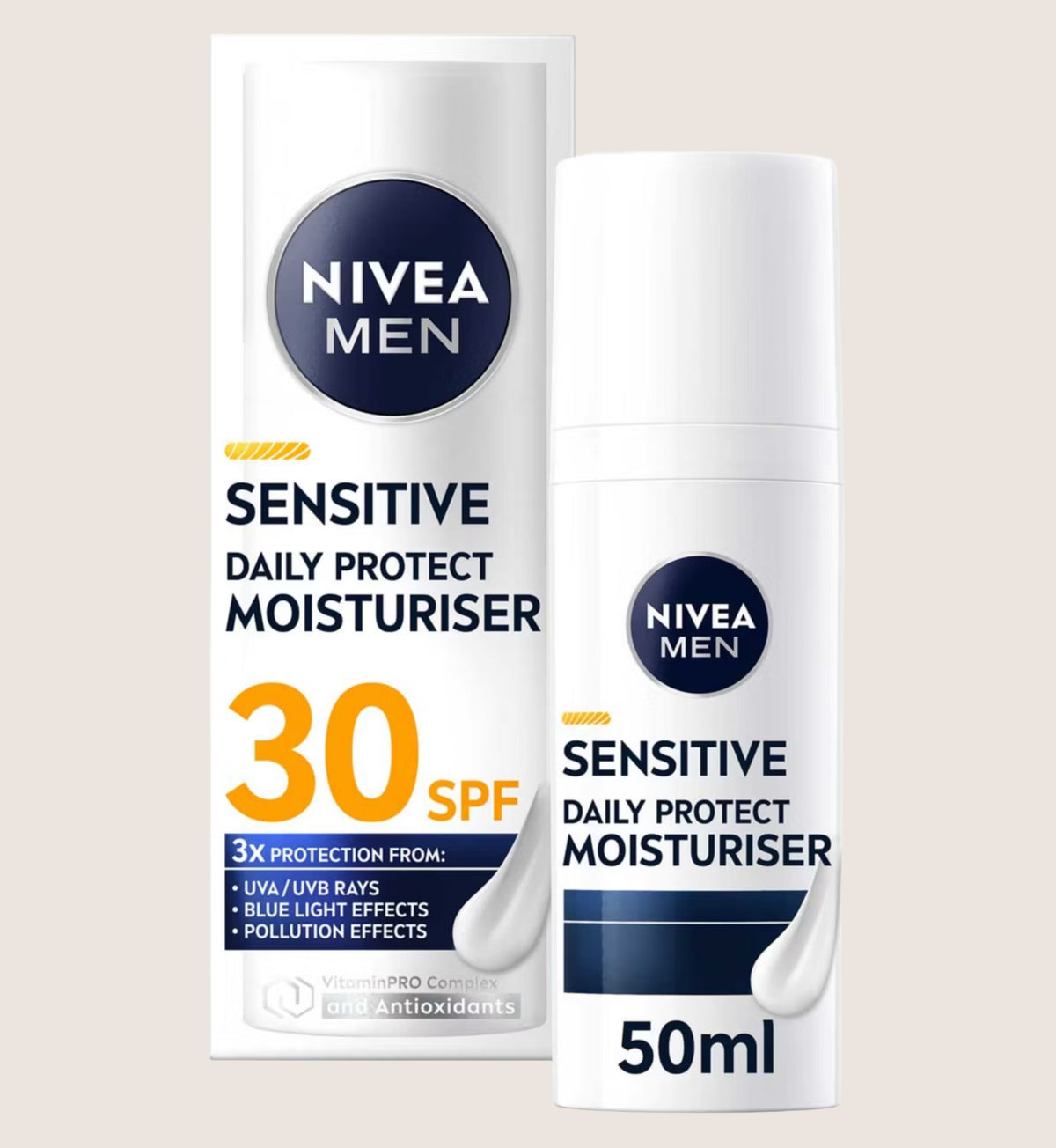 Nivea Men Sensitive Daily Protect Face Moisturiser SPF30 with Vitamin E 50ml
