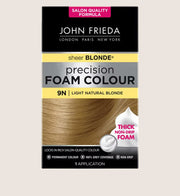 John Frieda Precision Foam Colour 9N Light Natural Blonde Permanent Hair Dye Lightening 130ml